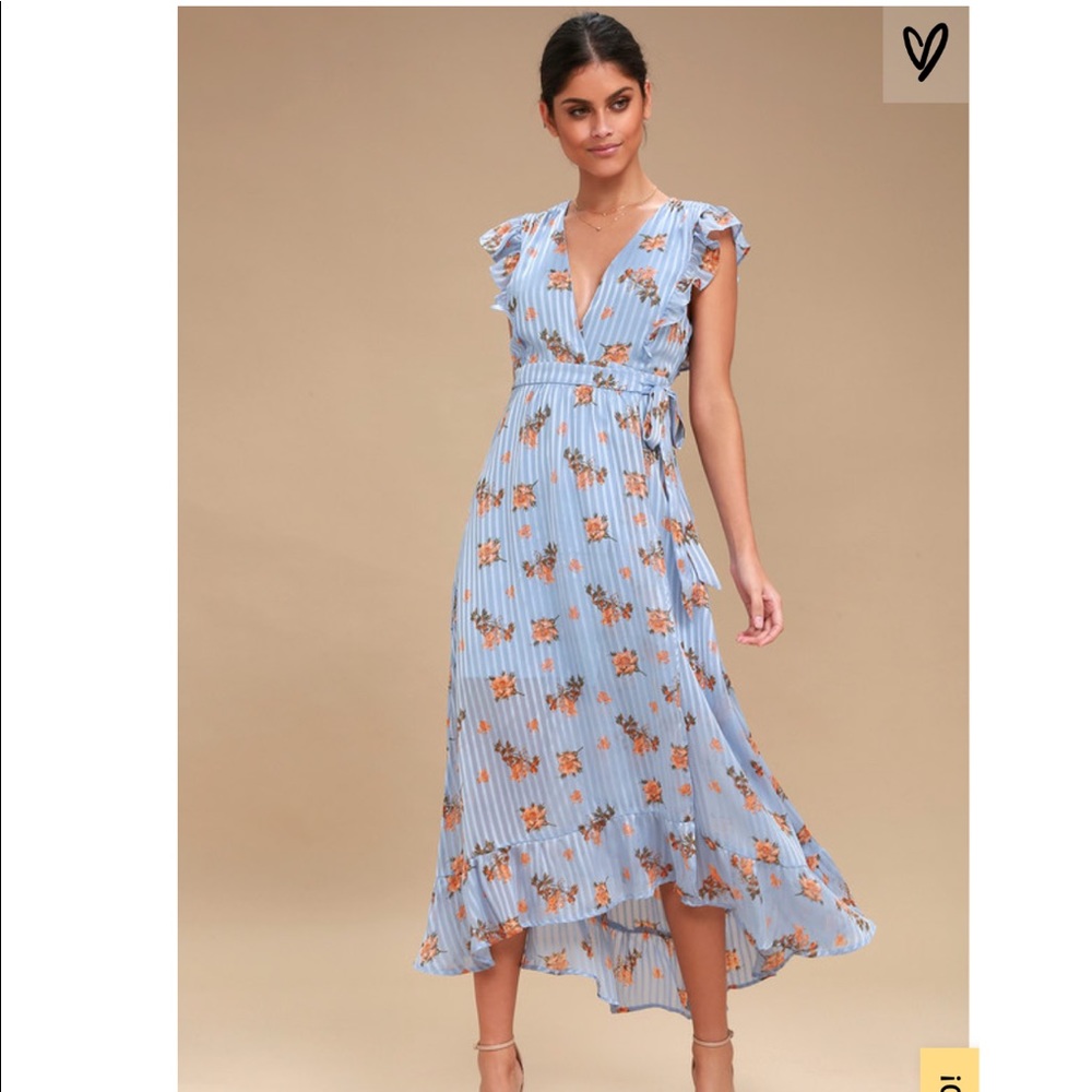 ASTR The Label Lila Floral Wrap Dress Womens Small
